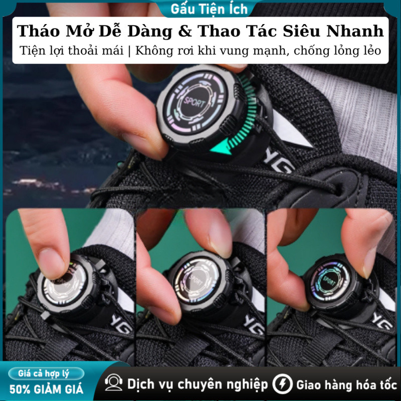 Phụ kiện dây giày thông minh nút xoay siết nhanh, thay thế dây giày truyền thống Siết nhanh, Không cần buộc