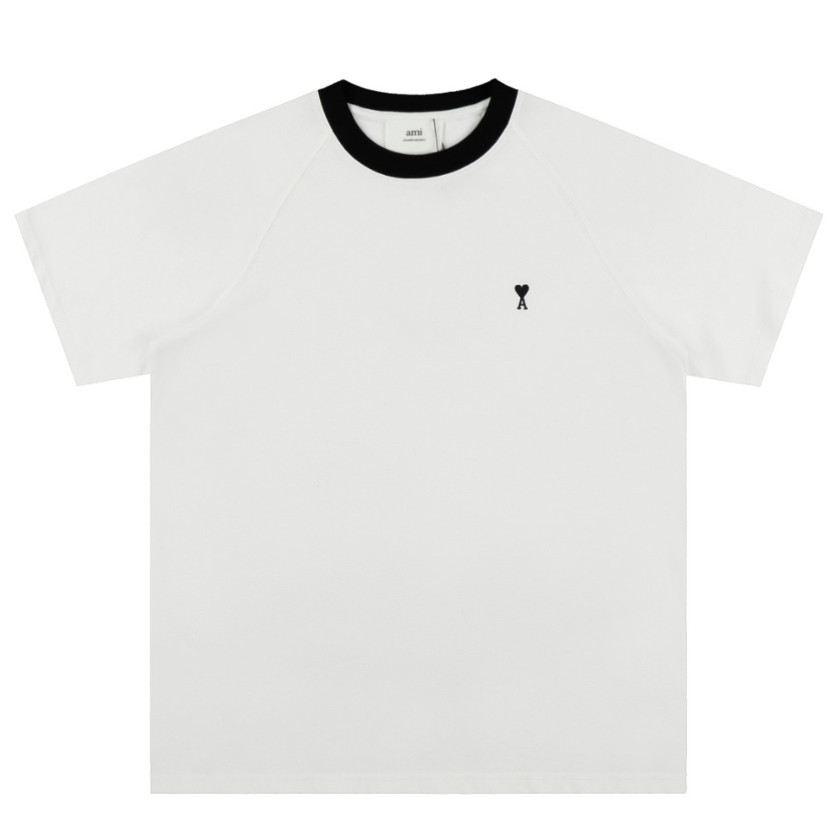 Chất Lượng Cao Xuân Hè Tình Yêu Thêu Raglan Tay Áo Thun Nữ Tay Ngắn Unisex Áo Thun Nữ Tay Ngắn