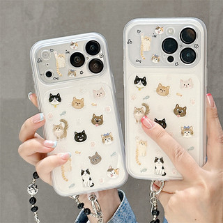 Phim Hoạt Hình Mèo + Vòng Tay Cho iphone17promax 16promax 15promax 15pro iphone15 14promax Vỏ TPU iphone mới chống bụi