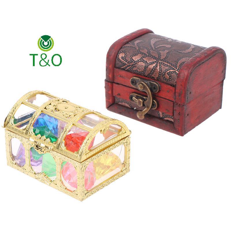 [T & O-t] Đồ chơi bể bơi đá quý lặn 10 viên kim cương lớn đầy màu sắc với hộp cướp biển kho báu bơi lội [mới]