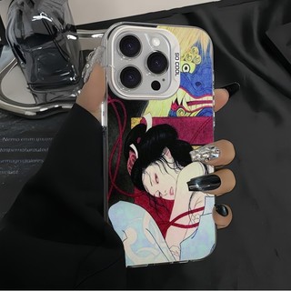Ốp lưng Ukiyo-e Nhật Bản, chống sốc phong cách nghệ thuật cổ điển Bảo Vệ Camera Cấp iPhone 17/16/15/14/13/12/11/X/XS Ma