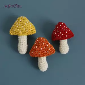 AqToCna Thực Vật Huy Hiệu Hoạt Hình Dệt Kim Nấm Thổ Cẩm Ba Chiều Nấm Pin Sáng Tạo Trang Sức Quà Tặng AqToCna