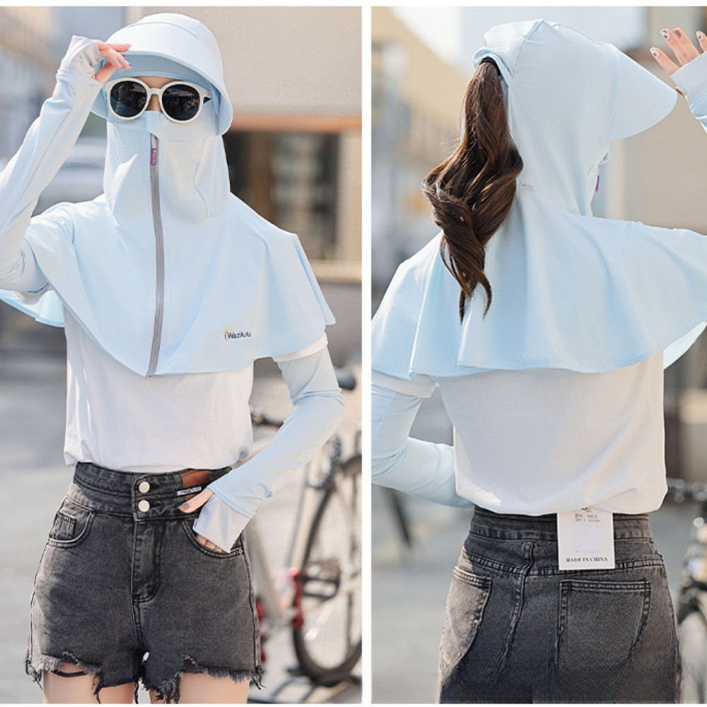 Mũ Chống Nắng Nữ HomeMate Che Kín Mặt Cổ UPF50+, Nón Chống UV Toàn Diện Đi Xe Máy Mùa Hè