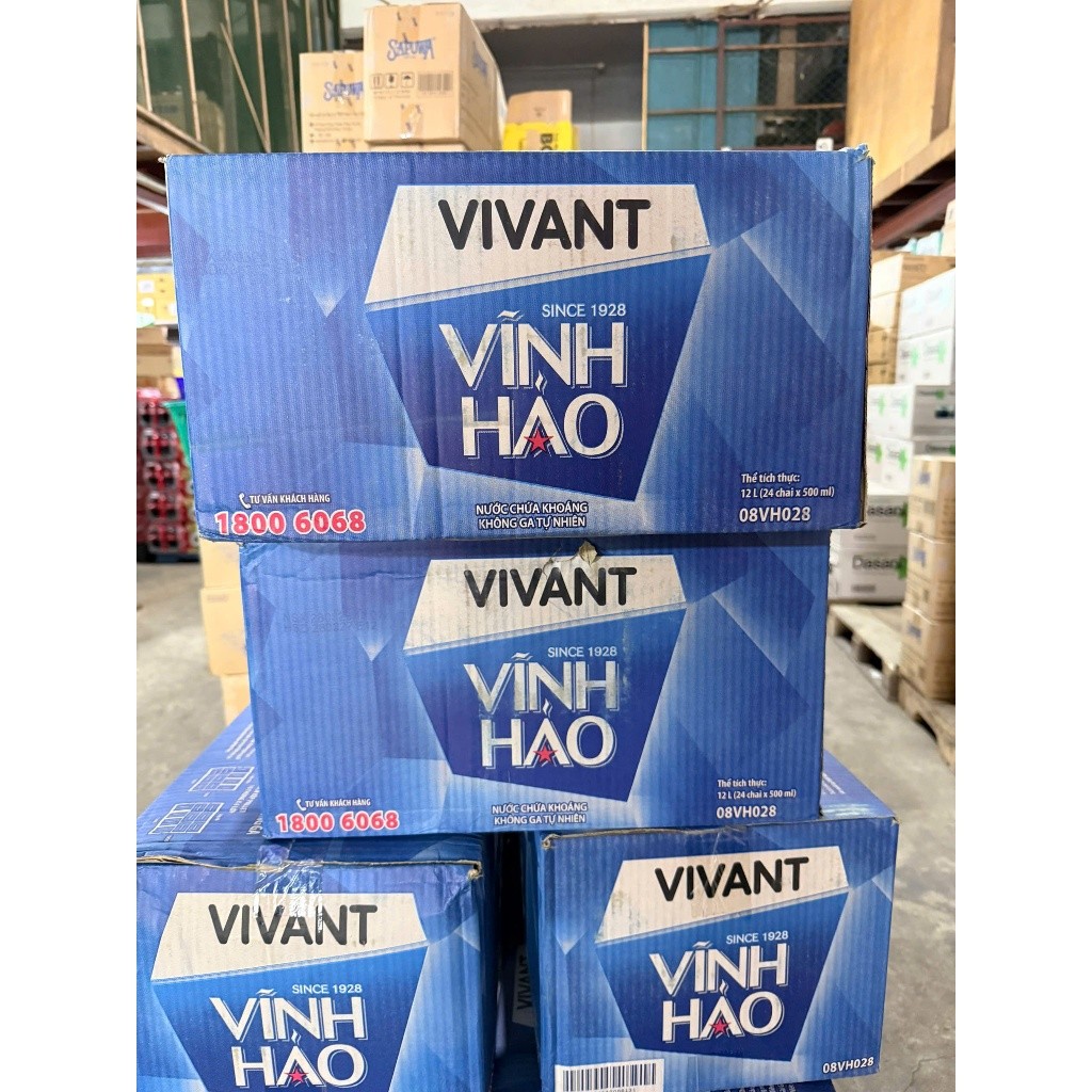 Thùng 24 chai nước khoáng Vĩnh Hảo 500ml
