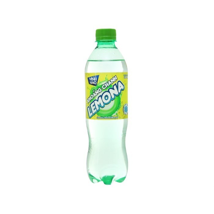 Thùng 24 chai Nước khoáng có ga Vĩnh Hảo Lemona vị chanh 500ml