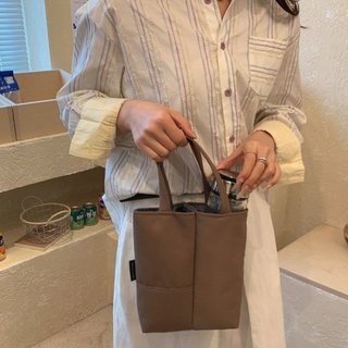 Bình Nước Tote Canvas Túi Xách Đôi Cốc Di Động Du Lịch Hàng Ngày Dung Tích Lớn