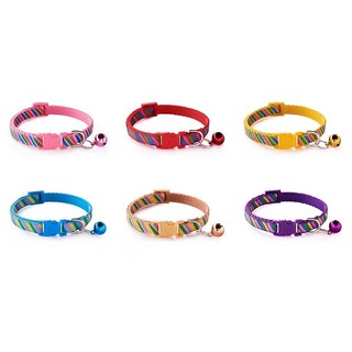6 Cái / bộ Dải In Hình Cổ Mèo Khóa An Toàn Có Chuông Ly Khai Thú Cưng Chó Nhỏ Collier Dây Chuyền Vòng Cổ Cá Tính Cho Gatos Mèo Con Perro