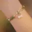 PNPIA- Nhẹ Sang Trọng Tre Khớp Đính Hạt Vòng Tay Nữ Vintage Phong Cách Trung Hoa sel Charm Vòng Tay Phụ Kiện Trang Sức Quà Tặng