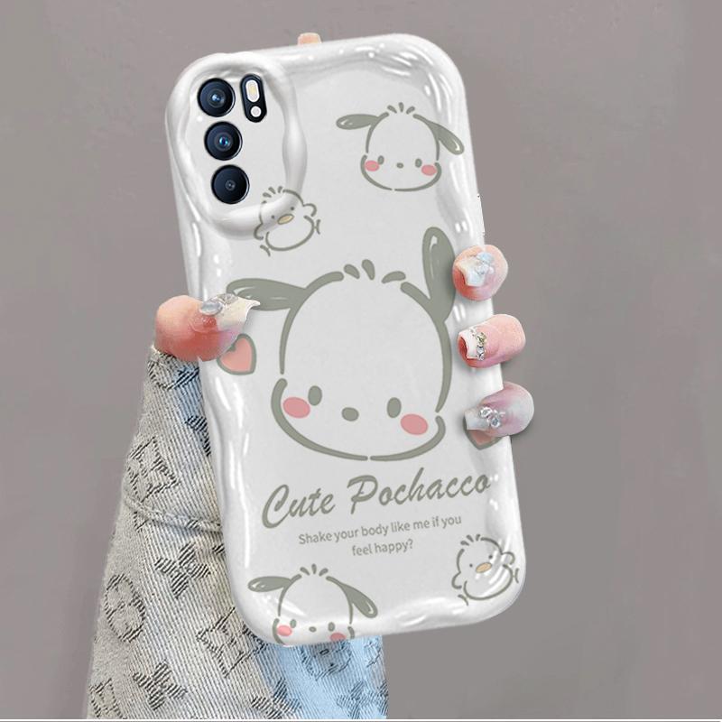 Ốp Silicon Hoạt Hình Cho OPPO A16 A16S A16K 3D Bé Gái Vỏ Điện Thoại Mềm TPU Sinh Viên Pochacco Ốp Lưng Chống Sốc