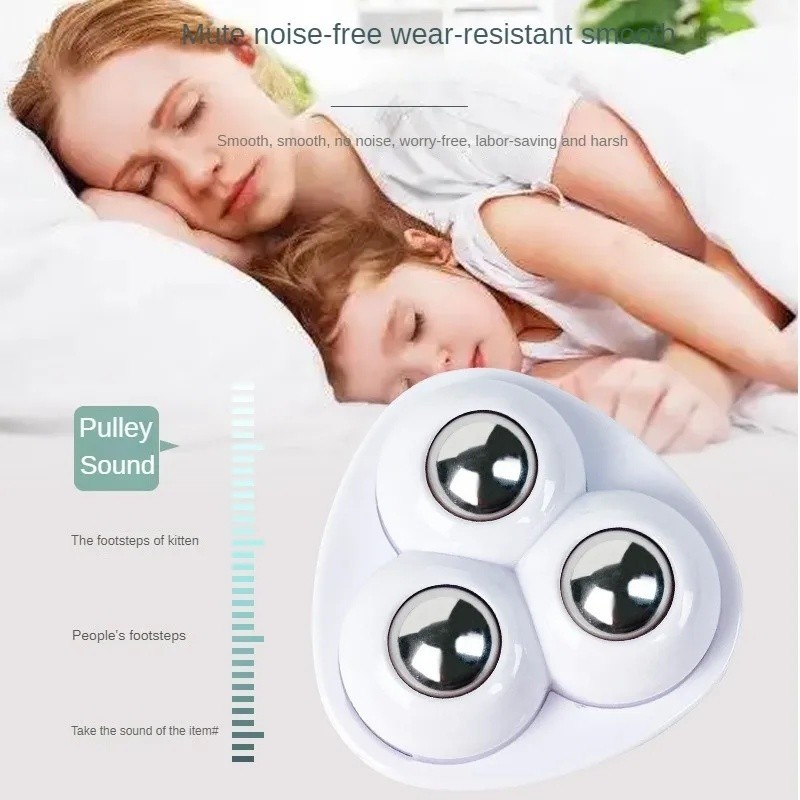 Mới 4 Tự Dính 3 Bóng Bánh Xe Bánh Xe Xoay Mini Con Lăn Cho Đồ Nội Thất Hộp Bảo Quản Thùng Rác Có Thể Trơn Trượt Đế Dính