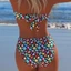 Bộ đồ Bikini Bộ đồ bơi nữ hai mảnh Đồ bơi co giãn cao cổ dây gợi cảm