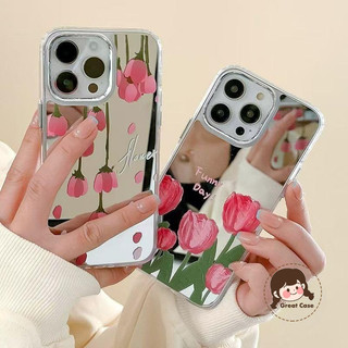 Tranh Sơn Dầu Hoa Tulip Mạ Gương Ốp Lưng Điện Thoại Xiaomi 12 Lite 12X 12S Pro 4G 12T Pro Mi 11 Lite 11T Pro 10T Pro Civi 5 4 Pro 3 2 1S 5G 4G Vỏ Mềm Tươi