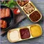Bát đựng nước sốt 8 miếng bằng thép không gỉ có thể xếp chồng lên nhau 3 ngăn Đĩa nhúng có bát Thìa cho đường muối mueadsyvn