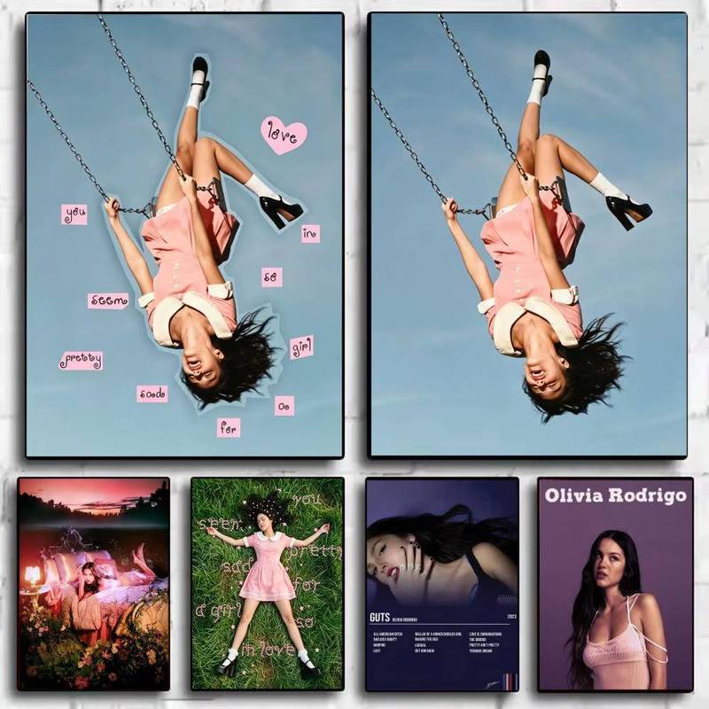 Ca sĩ nổi tiếng O-Olivia Rodrigo Poster Không Khung Tranh Canvas Cho Phòng Khách Bắc Âu Trang Trí Phòng Ngủ