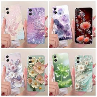 Vỏ Mới Cho Samsung Galaxy A07 4G 5G Vỏ SM-A075F SM-A076B Hoa Xinh Đẹp Mềm TPU Trong Suốt Ốp Lưng Silicon Cho Samsung M07 F07 Trường Hợp