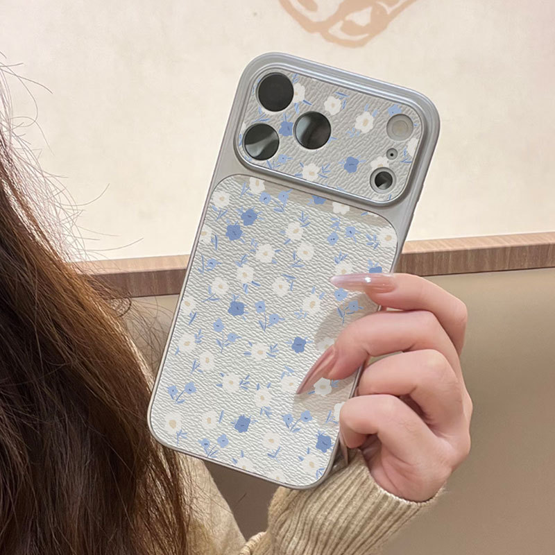 Ốp lưng iPhone Mạ họa tiết da Họa tiết hoa tím iPhone 17 16 15 14 13 12 11 Pro Max Plus Max