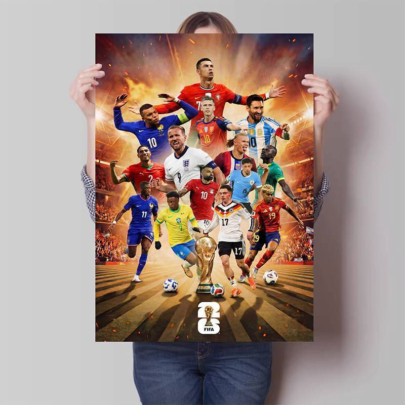 Lịch trình FIFA World Cup 2026 Áp phích không khung, Nghệ thuật treo tường bóng đá để trang trí quán Bar & cửa hàng xổ số