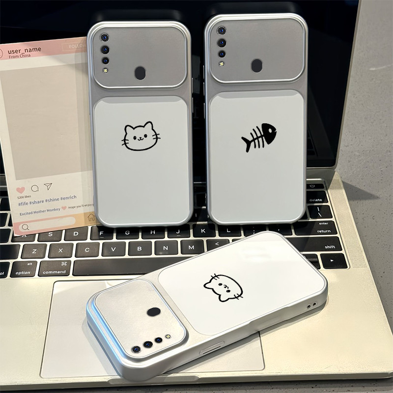 Ốp Lưng PBZZ Cho OPPO A31 2020 Vỏ Điện Thoại Lo Âu Vỏ Mềm Silicon Chống Sốc Thiết Kế Mới Thẩm Mỹ Cặp Đôi Mèo Hoạt Hình Dễ Thương DSCYGT1