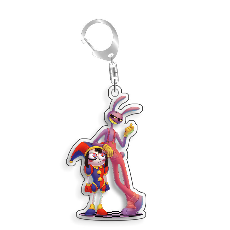 For The Amazing Digital Circus caine Jax Pomni Ragatha Gangle Acrylic Selfmade Cute Cartoon Anime Keychain Pendant Toy