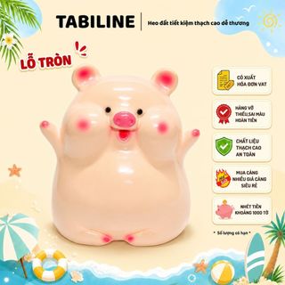 Heo đất ống tiết kiệm tiền lỗ tròn heo bánh bao size to cute xinh LD47 - TABILINE
