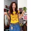 Milyfashion Thiết Kế Vàng Graffiti In Áo Thun Tay Ngắn Mùa Hè Phong Cách Mới Màu Sắc Tương Phản Slim-Fit Vai Trước Ngắn Top