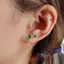 AN.MART 1 Đôi Bông Tai Tragus Xanh Tròn Nhỏ Stud Lobe Xuyên Sụn Stud Xoắn Trang Sức Cz Barbell Xuyên Bông Tai VN