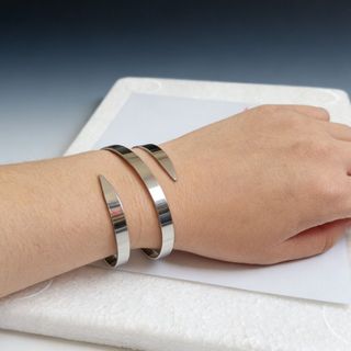 Vòng tay NICOLOO Kaguya, Vòng tay mở đa năng bằng thép không gỉ, Vòng đeo tay quyến rũ bạc có thể điều chỉnh thời trang Công chúa vũ trụ Kaguya