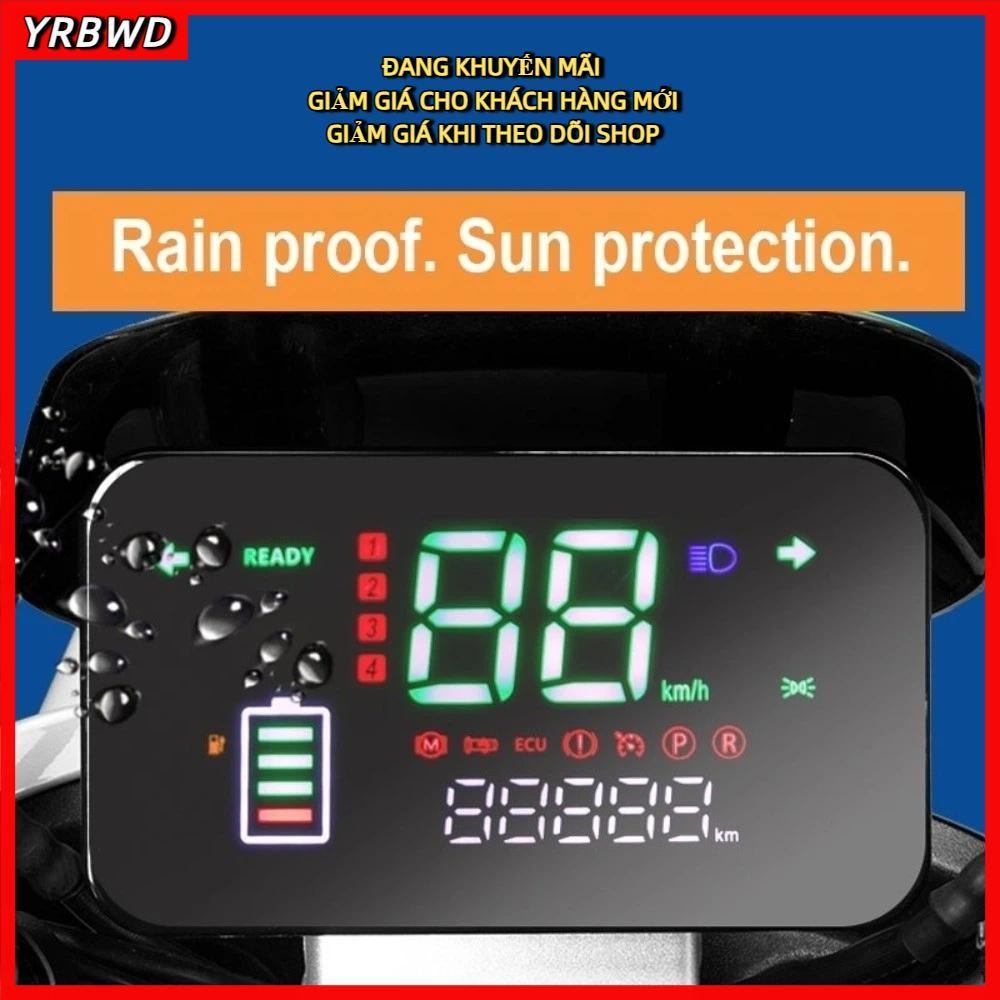 Màn hình đồng hồ tốc độ YRBWD, Màn hình LED xe điện kỹ thuật số 48V 60V 72V, Bảng điều khiển dụng cụ nhựa đa năng chống nước sáng tạo