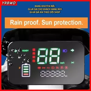 Màn hình đồng hồ tốc độ YRBWD, Màn hình LED xe điện kỹ thuật số 48V 60V 72V, Bảng điều khiển dụng cụ nhựa đa năng chống nước sáng tạo