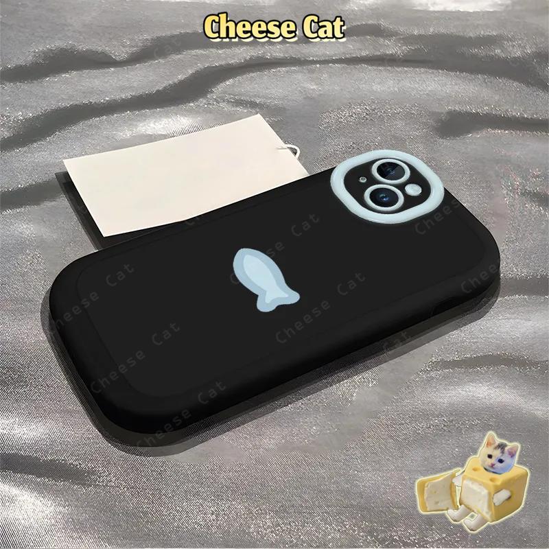 Ốp điện thoại cặp đôi cá mèo con dễ thương cho iPhone 17 Pro 16 15 14 Plus 13 Pro Max 12 11 Xs Max XR 7Plus
