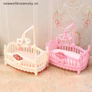 MỚI 1 / 12 Nhà Búp Bê Mô Phỏng Mini Cũi Giường Bé Mô Hình Nhà Búp Bê Phòng Ngủ Nội Thất Trang Trí Búp Bê Phụ Kiện Nhà SKY