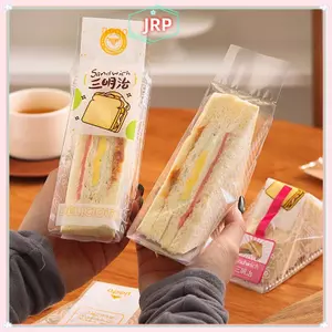 JRP 100 Chiếc Sandwich Nhựa Paaging Trong Suốt Tam Giác Túi Cho Bánh Mì Mông Túi Sinh Nhật Trang Trí Điều Trị JRP