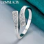 URMYLADY Bạc 925 Interweave Zircon Nhẫn Nữ Tiệc Cưới Thời Trang Quyến Rũ Trang Sức