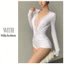 Milyfashion Sâu Cổ Chữ V Ren Khâu Dài Tay Xuân Hè Mặc Bên Ngoài Slim fit Nẹp Áo Liền Quần Hot Girl Phong Cách Mới Bóng