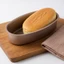 Chảo bánh phô mai CATMALLER88, Khuôn bánh hình bầu dục chống dính cỡ 8 Inch, Khuôn nướng bánh hình elip bằng thép Carbon dày màu vàng