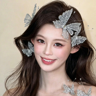 1 Bộ Kẹp Tóc Cao Cấp Bướm Kim Cương Lấp Lánh Fairy Qi
