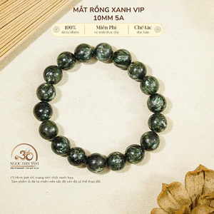 Hoả tốc - Ngọc Đan Tâm - Vòng Tay Đá Mắt Rồng Xanh Vip 10mm 5A - Mệnh Mộc & Mệnh Hoả