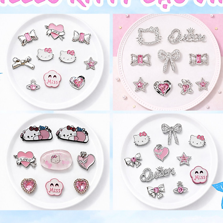 Set charm Hello Kitty bạc vip xịn cao cấp- Set 4 món siêu cute- Có bán lẻ phụ kiện