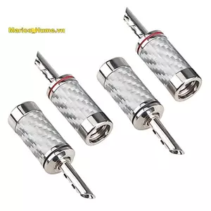 4 Phích Cắm Chuối HIFI DIY Sợi Carbon Điện Loa Âm Thanh Cáp Chuối Đầu Nối Cắm