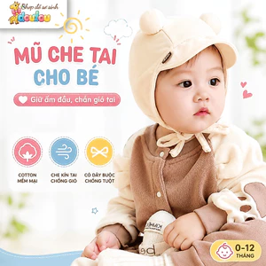 Mũ sơ sinh Cotton Phong Cách Hàn Quốc DouDou Chống Nắng Chống Gió Cho Bé A31