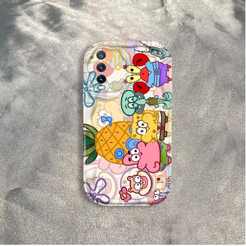 Thích hợp cho VIVO Y20 / Y20i Y20S / Y20A Y20s G / Y20G Y12S / Y12A Y11S V2029 Vỏ kem 3D TPU mềm SpongeBob SquarePants Vỏ điện thoại chống sốc