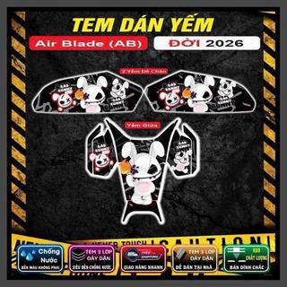 TEM DÁN AB 2026 + 2 ỐP CHÂN hotttt decal 3lớp bảo hành 2 năm ko phai màu - Chất liệu nhựa nhám cao cấp, bền đẹp