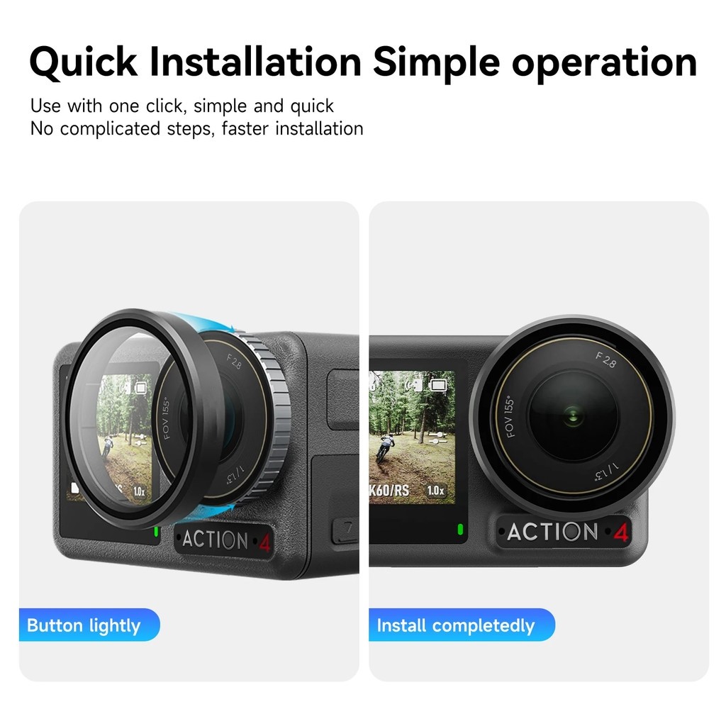 DJI Action 5 Pro 4 3 Bộ lọc phân cực Màu đen khuếch tán mềm 4 / 3 ND8 / 16 / 32 / 64 ND Lens CPL Filter Kit