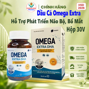 Dầu Cá Omega Extra DHA Của VNGPV Hỗ Trợ Phát Triển Não Bộ, Bổ Mắt, Cải Thiện Thị Lực - Lọ 30 Viên