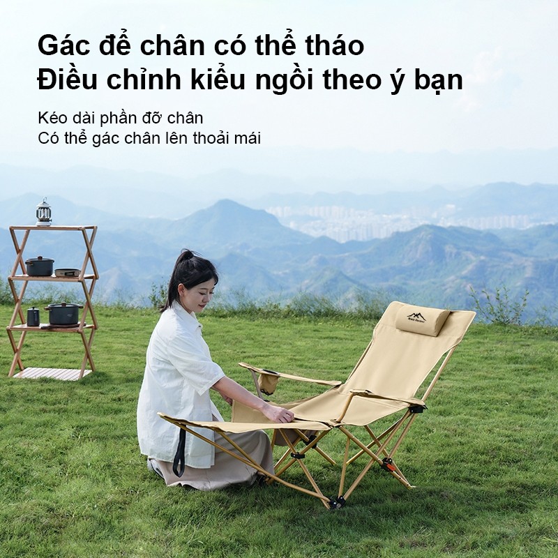 Ghế Xếp Ngoài Trời Thoáng Khí, Ghế Tựa Cắm Trại Chịu Tải 200KG, Lưới Mềm, Gấp Gọn Di Động Đa Năng