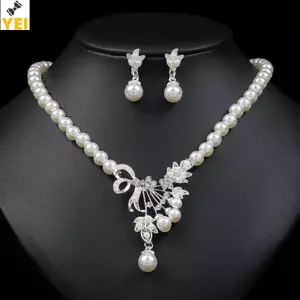< YEI > Bộ Bông Tai Ren Ngọc Trai Châu Âu Và Mỹ Tính Khí Nữ Váy Cô Dâu Nelace Bông Tai Mới