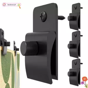 BEABOUT 4 Kẹp Treo Tường Chăn, Kẹp Thảm Treo Kim Loại Mạnh Mẽ, Đen Đa Chức Năng Dễ Dàng Lắp Đặt Vít Tấm Thảm Hiển Thị Nhà