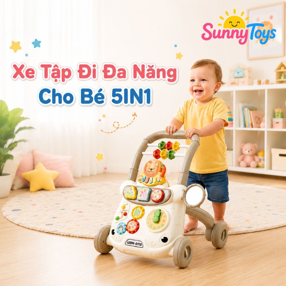 Xe Tập Đi Đa Năng SunnyToys 5in1 - Bé Tập Đi, Chơi Nhạc Và Vận Động Hỗ Trợ Tập Đứng Tập Đi