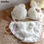 Bộ đồ lót nữ NICOLOO, Không có vòng thép Áo ngực mùa đông sang trọng & Bộ tóm tắt, Thời trang mềm mại hoạt hình Gấu Cô gái Quần lót ấm áp Quần lót phù hợp với nữ