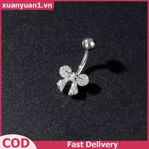 XUAN Thép không gỉ Bướm Hoa Bụng Nút Nhẫn Rốn Xuyên Nhẫn Nữ Cô Gái Gợi Cảm Bụng Xuyên Nhẫn Trang Sức Cơ Thể VN
